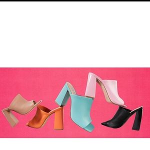 Black Steve Madden Block Heel Mules